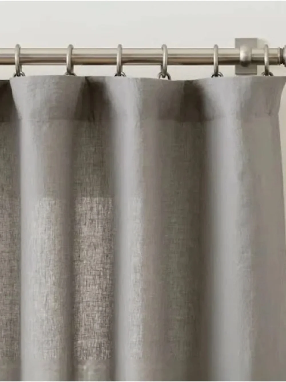 Pottery Barn Belgian Linen Light Gray Curtain Panel 50x108”
